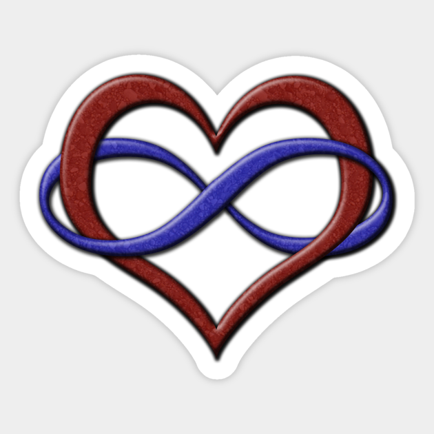 Polyamory Pride Infinity Heart Polyamory Pride Sticker TeePublic